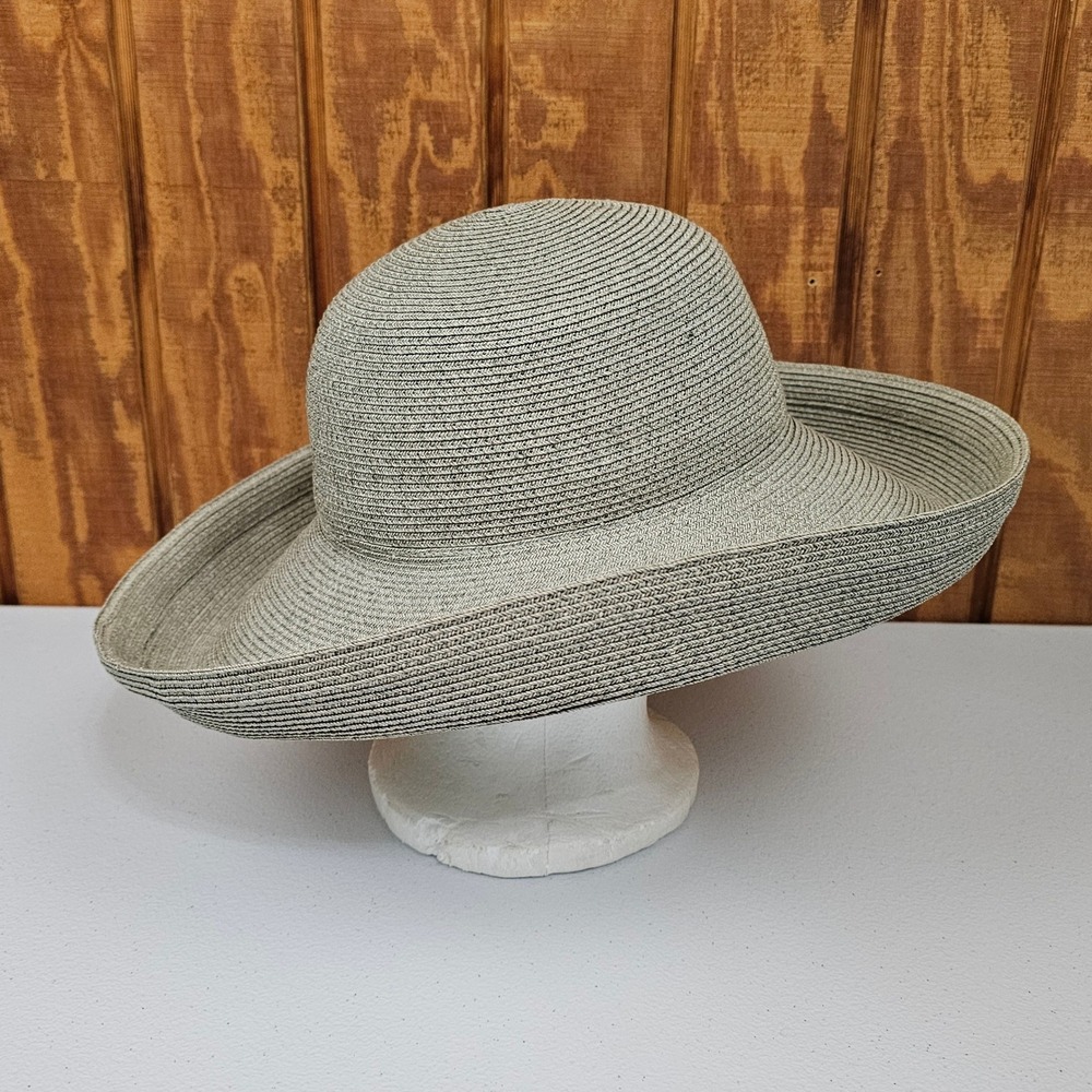 Eric Javits Squishee Rollable Sun Hat Packable Wide Brim Tan Beige One Size